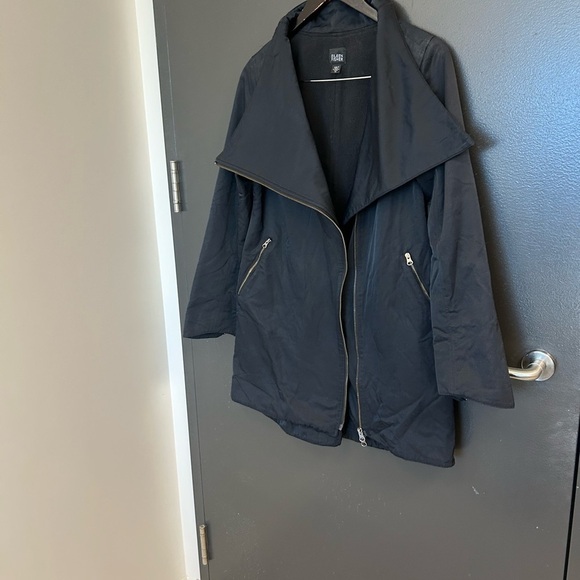 Eileen Fisher XS fleece lined GUC Utility Jacket Asymmetrical Zipper High Collar - Picture 3 of 14